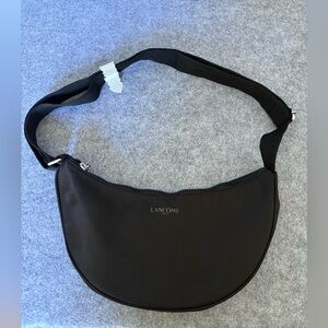 NWOT Lancôme crescent nylon mini shoulder bag black